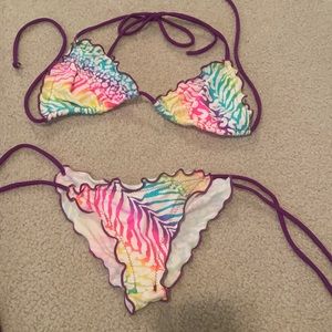 Rainbow leopard bikini